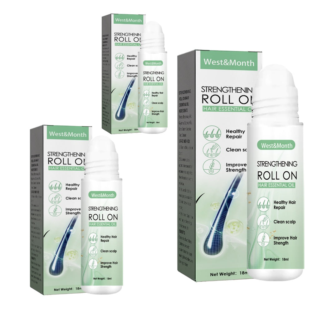 LuxeRoots™ Scalp Revival Roll-On — Hair Growth & Strengthening Essential Oil Treatment for Thinning Hair | Nourishing Roller Ball Serum, 18ml