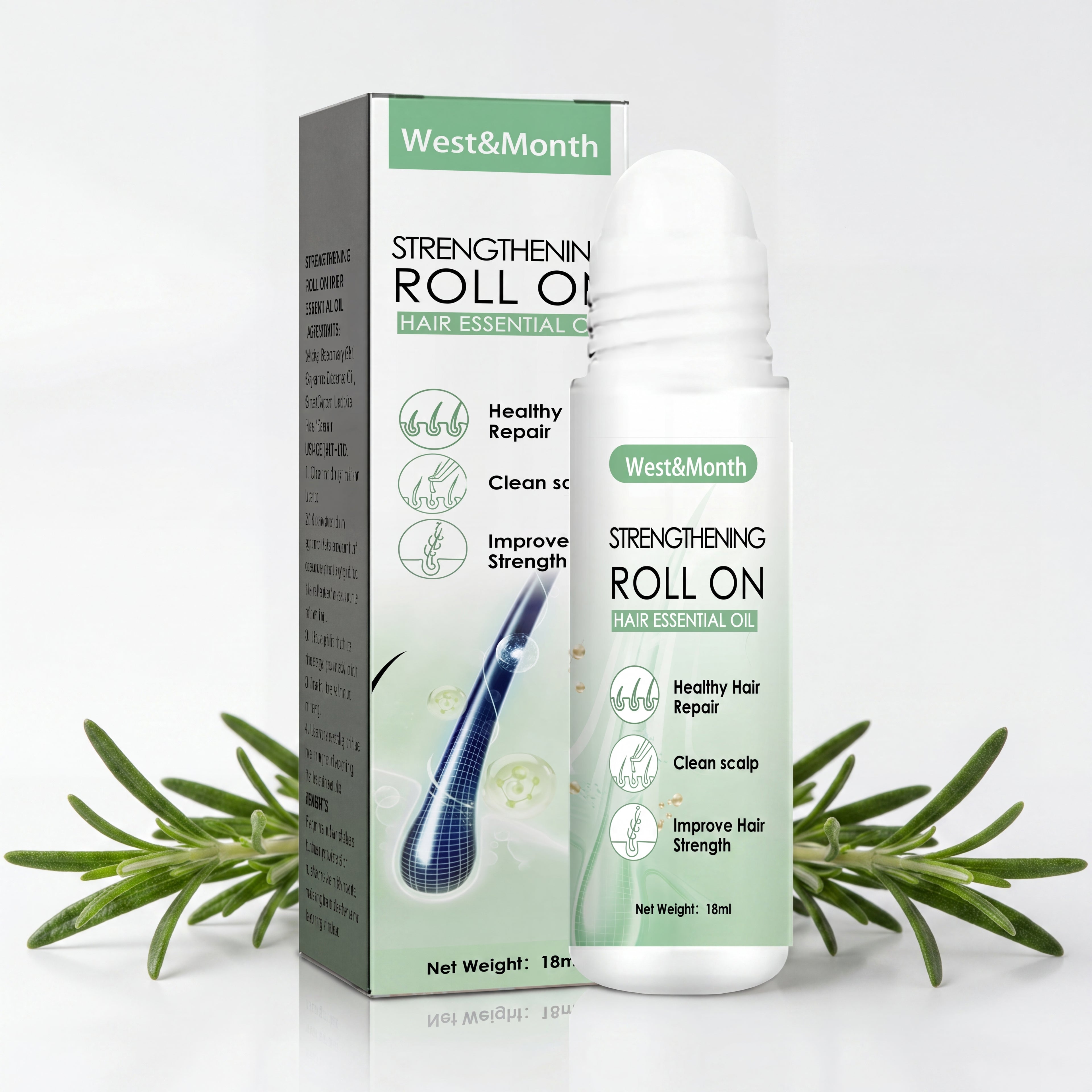 LuxeRoots™ Scalp Revival Roll-On — Hair Growth & Strengthening Essential Oil Treatment for Thinning Hair | Nourishing Roller Ball Serum, 18ml