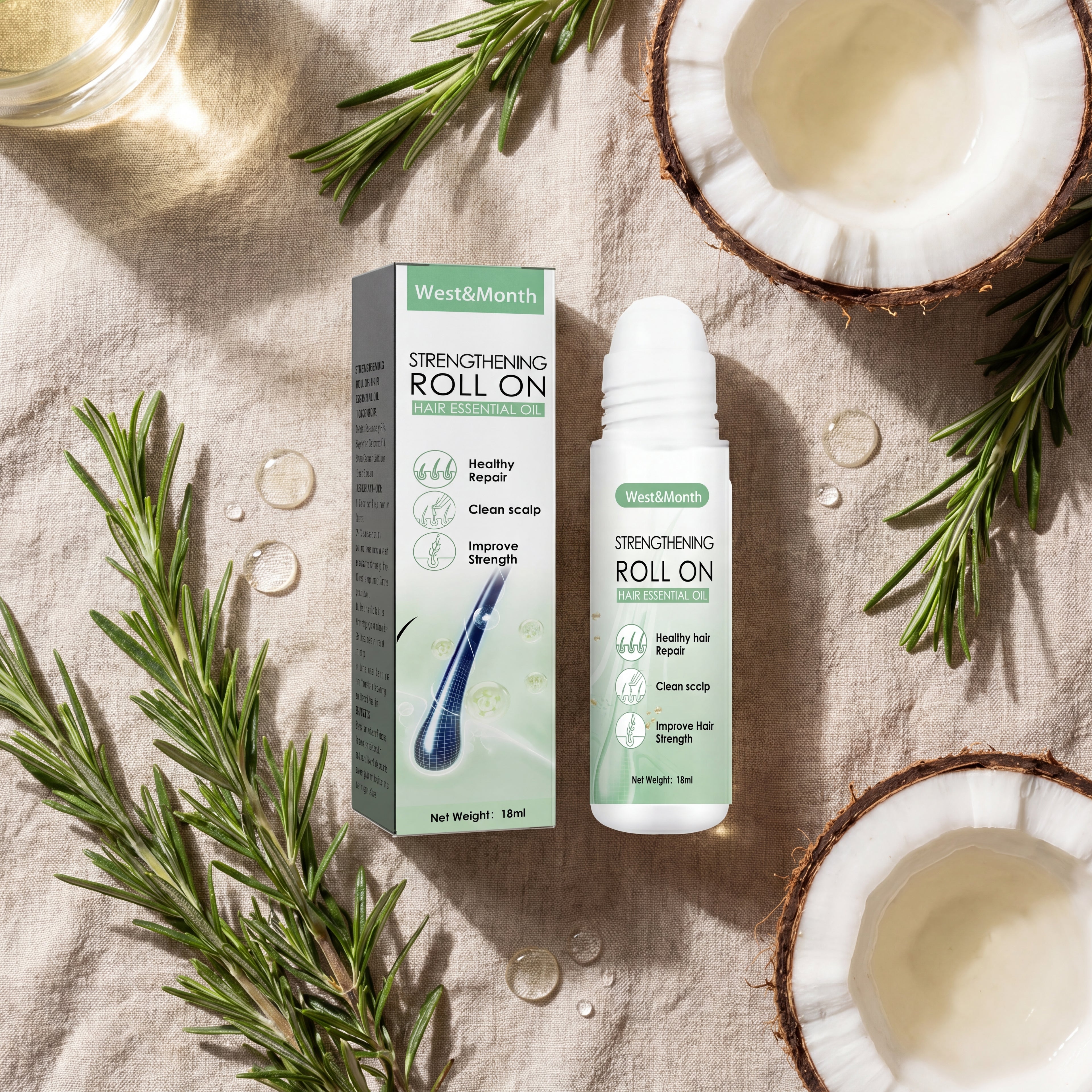 LuxeRoots™ Scalp Revival Roll-On — Hair Growth & Strengthening Essential Oil Treatment for Thinning Hair | Nourishing Roller Ball Serum, 18ml