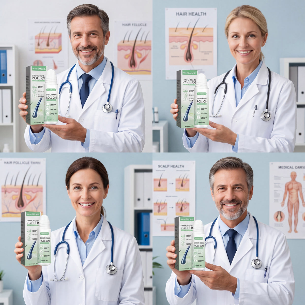 LuxeRoots™ Scalp Revival Roll-On — Hair Growth & Strengthening Essential Oil Treatment for Thinning Hair | Nourishing Roller Ball Serum, 18ml