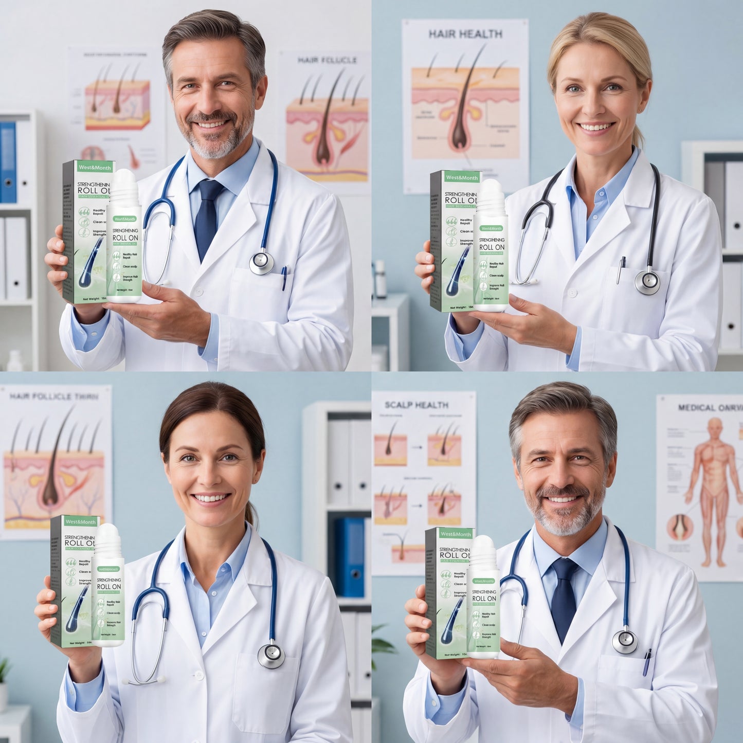 LuxeRoots™ Scalp Revival Roll-On — Hair Growth & Strengthening Essential Oil Treatment for Thinning Hair | Nourishing Roller Ball Serum, 18ml